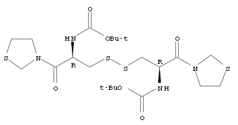11-Oxa-5,6-dithia-2,9-diazatridecanoic acid, 12,12-dimethyl-10-oxo-3,8-bis(3-thiazolidinylcarbonyl)-, 1,1-dimethylethyl ester, (3R,8R)-